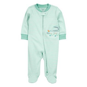 Baby Boy Carter's Alligator Striped 2-Way Zip Sleep & Play Pajamas