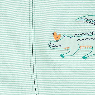 Baby Boy Carter's Alligator Striped 2-Way Zip Sleep Play Pajamas