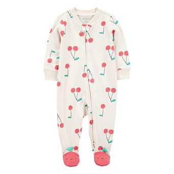 Baby Girl Carter's Cherry Print 2-Way Zip Sleep & Play Pajamas