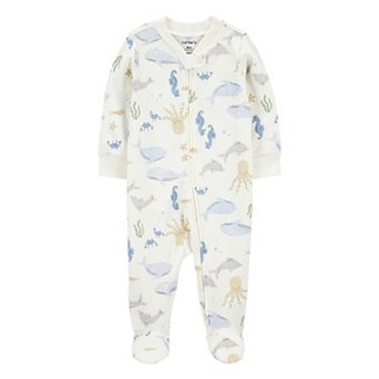 Baby Boy Carter's Aquatic Animals 2-Way Zip Cotton Sleep & Play