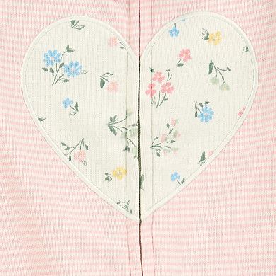 Baby Carter's Striped Heart 2-Way Zip Sleep & Play Pajamas