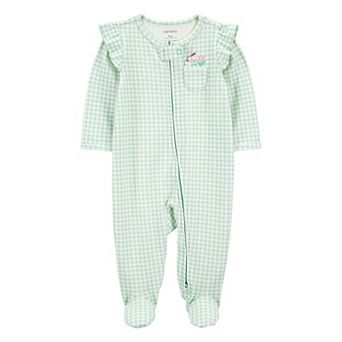 Baby Girl Carter's Gingham 2-Way Zip Sleep & Play Pajamas