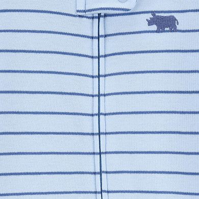 Baby Boy Carter's Striped Rhino 2-Way Zip Sleep & Play Pajamas