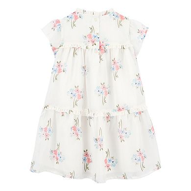 Toddler Girls Carter's Floral Short Sleeve Tiered Dress