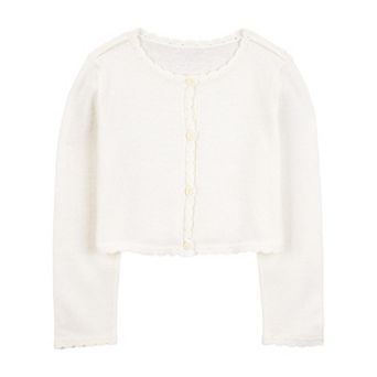 Toddler Girls Carter's Wave Trim Cardigan Sweater