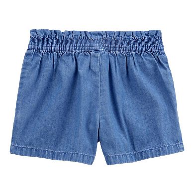 Toddler Girls Carter's Chambray Pull-On Tie-Waist Shorts