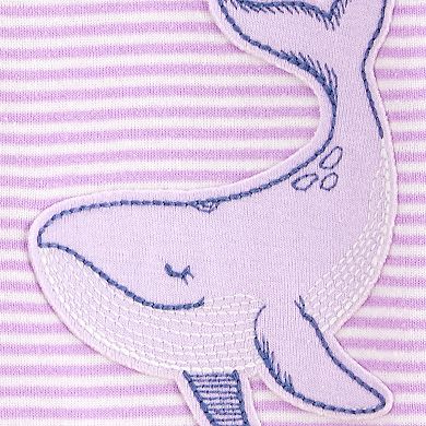 Baby Girl Carter's 1-Piece Whale Print 100% Snug Fit Cotton Footie Pajamas