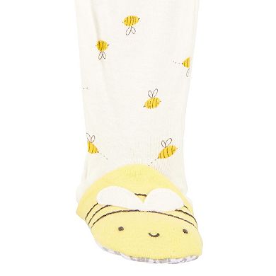 Baby Girl Carter's 1-pc Bee Long Sleeve Footed Pajamas