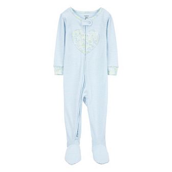 Baby Girl Carter's 1 pc Heart Long Sleeve Footed Pajamas