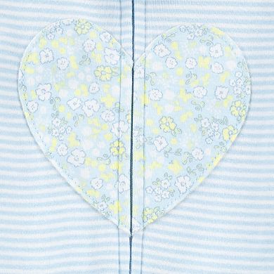 Baby Girl Carter's 1-pc Heart Long Sleeve Footed Pajamas