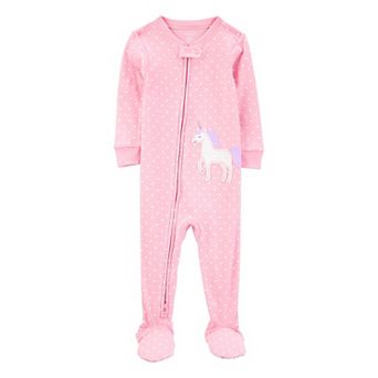 Baby Girl Carter's Unicorn Cotton Footed Pajamas