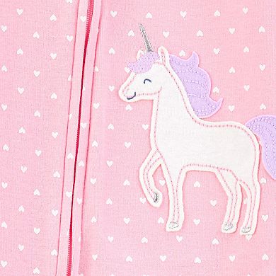 Baby Girl Carter's Unicorn Cotton Footed Pajamas