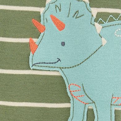 Baby Boy Carter's 1-pc. Dinosaur Striped Thermal Footed Pajamas