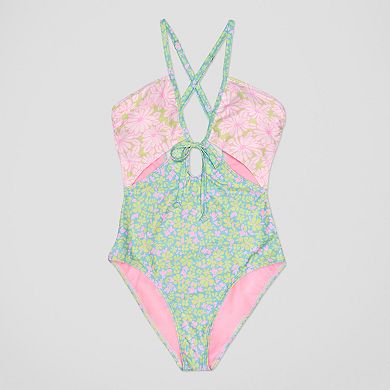 Juniors' Ninety-Nine Front Cut-Out One-Piece Swimsuit