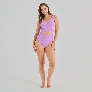 Juniors' Ninety-Nine Wrap Front Cut-Out One-Piece Swimsuit