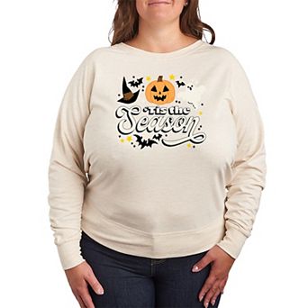 Plus Size 'Tis The Season Halloween French Terry Long Sleeve Tee