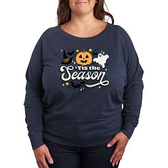Plus Size 'Tis The Season Halloween French Terry Long Sleeve Tee