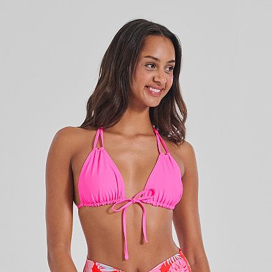Juniors' Ninety-Nine Degrees Reversible Triangle Bikini Top