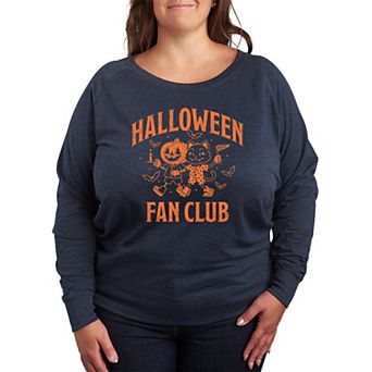 Plus Size Halloween Fan Club French Terry Long Sleeve Tee