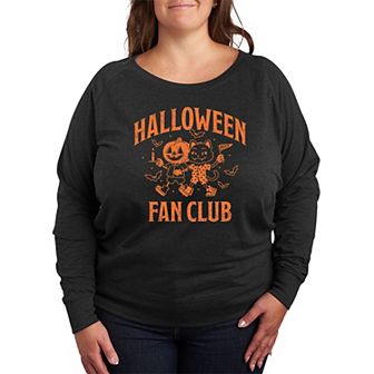 Plus Size Halloween Fan Club French Terry Long Sleeve Tee