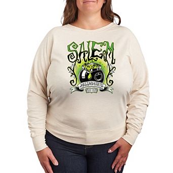 Plus Size Salem Witchy Collegiate French Terry Long Sleeve Tee