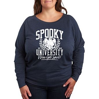 Plus Size Spooky University French Terry Long Sleeve Tee