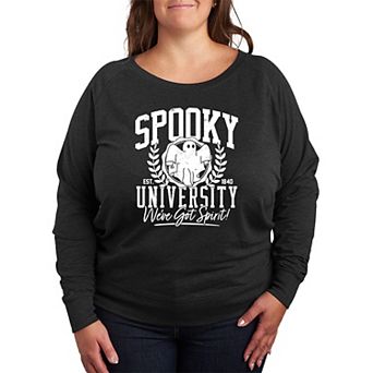 Plus Size Spooky University French Terry Long Sleeve Tee