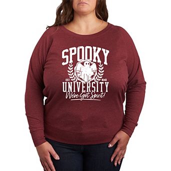 Plus Size Spooky University French Terry Long Sleeve Tee