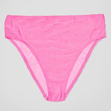 Juniors' Ninety-Nine Cinched Back Cheeky High Leg High-Waist Swim Bottoms