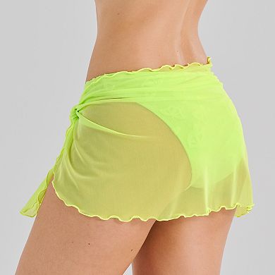 Juniors' Ninety-Nine° Mini Sarong Mesh Swim Cover Up