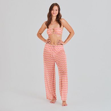 Juniors' Ninety-Nine Flared Drawstring Cover-Up Pants