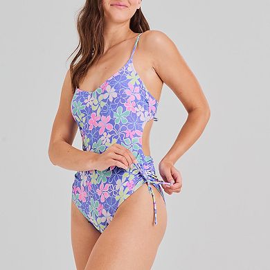 Juniors' Ninety-Nine Aloha Bliss Adjustable Shirred One-Piece Swim Suit