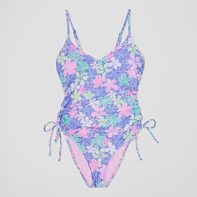 Juniors' Ninety-Nine Aloha Bliss Adjustable Shirred One-Piece Swim Suit