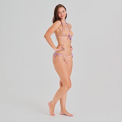 Juniors' Ninety-Nine° Reversible Triangle Floral Bikini Top