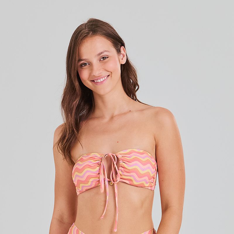 Juniors' Ninety-Nine° 4-Way Bikini Swim Top, Girl's, Size: XL, Wavy Baby