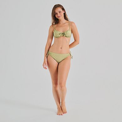 Juniors' Ninety-Nine° Cinch Front Underwire Swim Top