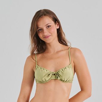 Juniors' Ninety-Nine° Cinch Front Underwire Swim Top