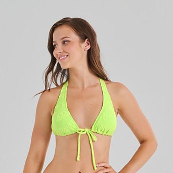 Juniors' Ninety-Nine° Tunneled Tall Triangle Tie Front Swim Top