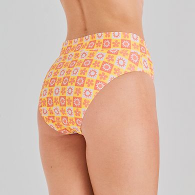 Juniors' Ninety-Nine° Banded High-Waist High Leg Cheeky Swim Bottoms