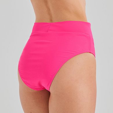 Juniors' Ninety-Nine Cross Over Front High Leg High Waist Swim Bottoms