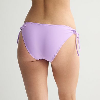 Juniors' Ninety-Nine° Adjustable Side Tie Cheeky Hipster Swim Bottoms