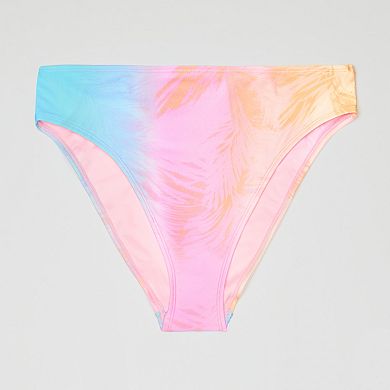 Juniors' Ninety-Nine Degrees Cinched Back High Waist Swim Bottoms
