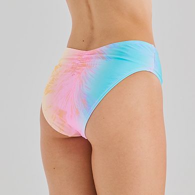 Juniors' Ninety-Nine Degrees Cinched Back High Waist Swim Bottoms