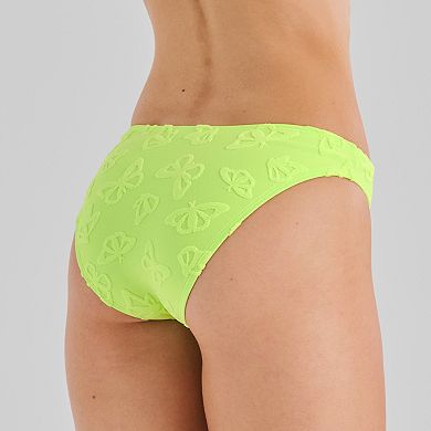 Juniors' Ninety-Nine Degrees High Leg V Waist Swim Bottoms