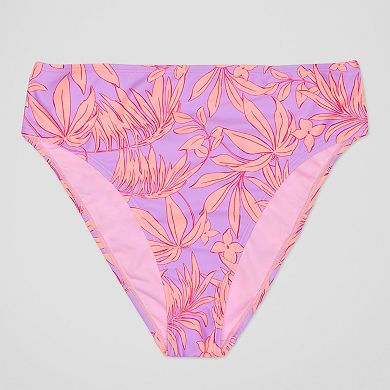 Juniors' Ninety-Nine Degrees Cinched Back Cheeky High Leg Swim Bottoms