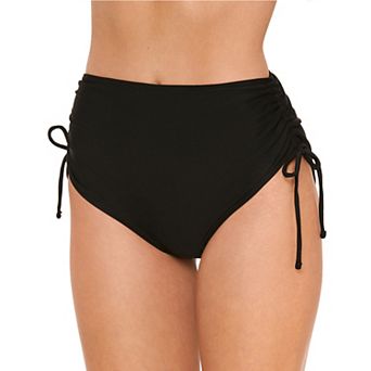 Juniors' Ninety-Nine° Cinched High Waist Swim Bottoms