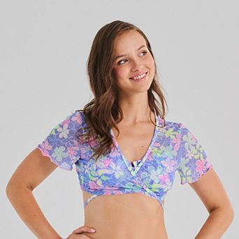 Juniors' Ninety-Nine° Cropped Wrap Swim Cover Up