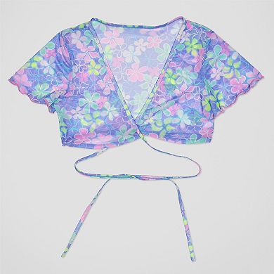 Juniors' Ninety-Nine Cropped Wrap Swim Cover Up