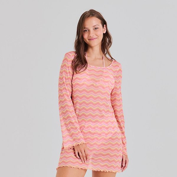 embroidered dress flowers 3D Floral Embroidered Beaded Dress LIGHT PINK / L