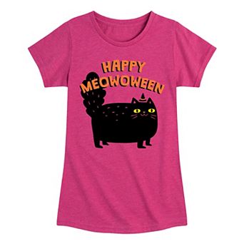 Girls 7-16 Meowoween Halloween Graphic Tee
